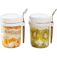 Equivera Overnight Oats Potjes - Muesli Beker - Mason Jar - Havermout - Set - Must have voor jouw ontbijt