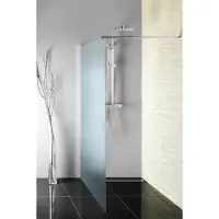 Aqualine Pilot inloopdouche opaalglas 70x190cm chroom