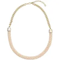 Behave – Ketting met glaskralen – Goudkleur chique look 51 cm