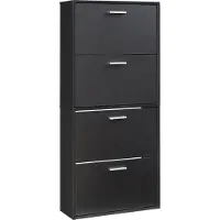 En.casa Schoenenkast Sykkylven 4 kleppen zwart 134x60x24 cm []
