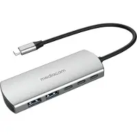 Mediacom MD-C324 interface hub USB 2.0 Type-C 5000 Mbit/s Aluminium
