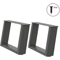 vidaXL Salontafelpoten 2 st U-vormig 40x(30-31) cm staal antraciet