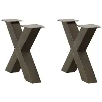 vidaXL Salontafelpoten 2 st X-vormig 60x(42-43) cm staal naturel