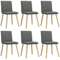 vidaXL Eetkamerstoelen 6 st stof donkergrijs