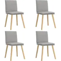 vidaXL Eetkamerstoelen 4 st stof wolk grijs