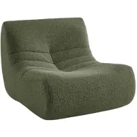 Sweeek Fauteuil alpaca effect stof 1 zitplaats Kaki