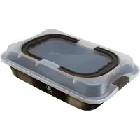 Berlinger Haus ShinyMetallic Line - Bakvorm met Deksel - 36,5cm x 24,5cm x 5,5cm - Zwart Opaliserend - Niet-klevende Coating