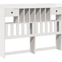 vidaXL Hoofdbord met opbergruimte 140 cm massief grenenhout wit