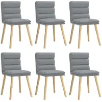 vidaXL Eetkamerstoelen 6 st stof lichtgrijs