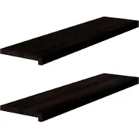 vidaXL Traptreden 2 st 100x30x2 cm massief eikenhout bruin-zwart