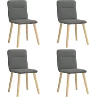 vidaXL Eetkamerstoelen 4 st stof donkergrijs
