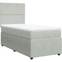 vidaXL Boxspring met matras fluweel lichtgrijs 90x190 cm