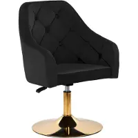 Activeshop Draaistoel LUX Zwart fluweel - 360° draaibaar - gedemonteerd geleverd- fluweel- werkstoel