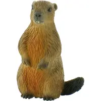 BULLYLAND 64455 – Speelfiguur en verzamelfiguur Marmot – levensecht en detailrijk vormgegeven – ideaal als taartfiguur en klein cadeautje voor kinderen vanaf 3 jaar.