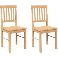 vidaXL Eetkamerstoelen 2 st massief hout rubber