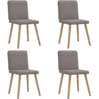 vidaXL Eetkamerstoelen 4 st draaibaar stof taupe
