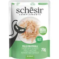Schesir 12x Complementary Kattenvoer Kip & Zeebaars In Gelei 70 Gr