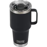 Yeti Rambler Travel Mug 30oz Stronghold Lid, Black, thermos reismok met deksel, 887 ml