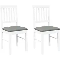 vidaXL Eetkamerstoelen met kussens 2 st massief hout rubber wit