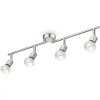 B.K.Licht Plafondlamp 4-vlamig, led plafondlamp, draaibaar, neutraalwit, mat-nikkel