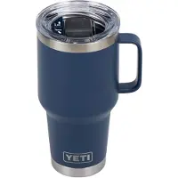 Yeti Rambler Travel Mug 30oz Stronghold Lid, Navy Blue, thermos reismok met deksel, 887 ml