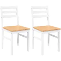 vidaXL Eetkamerstoelen 2 st massief hout rubber wit