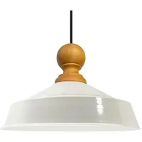 Bamyum Hangende Metalen Lamp Ø41 cm, E27, Vintage Lamp, Wit Binnenkant