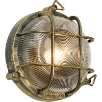 QAZQA Buiten wand- en plafondlamp antiek goud rond IP44 - Noutica