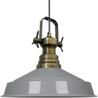 Bamyum Asletl-Y Hanglamp Industrieel van Metaal Ø41 cm, Vintage Pendellamp, E27, Grijs Hanglamp Vintage