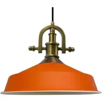 Bamyum Asletl-Marine Hanglamp Industrieel Vintage Ø40 cm, Vintage Lamppendel, Oranje Metalen Hanglamp