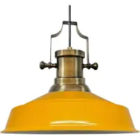Bamyum Asletl-SE Hanglamp Industrieel van Metaal Ø40 cm, Hanglamp E27, Vintage Geel Lamppendel