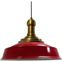 Bamyum Asletl Long-Knob Hanglamp Industrieel Vintage Ø40 cm, Rood Metaal Lamp