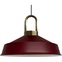 Bamyum Asletl-Lock Hanglamp Industrieel van Metaal Ø40 cm, Vintage Hanglamp, E27, Bordeaux Lamppendel