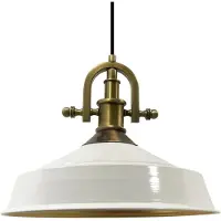 Bamyum Asletl-Marine Hanglamp Industrieel Vintage Ø40 cm, Vintage Lamppendel, Wit Metalen Hanglamp
