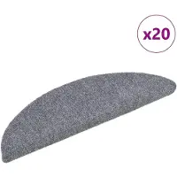 vidaXL Trapmatten Zelfklevend 20 stuks 56x17x3 cm Lichtgrijs Halfrond