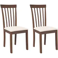 vidaXL Eetkamerstoelen met kussens 2 st massief hout rubber bruin