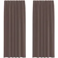 vidaXL Gordijnen voile met roedezakken 2 st bruin
