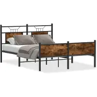 vidaXL Bedframe zonder matras hout gerookt eikenkleurig 140x200 cm