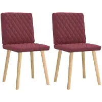 vidaXL Eetkamerstoelen 2 st stof wijnrood