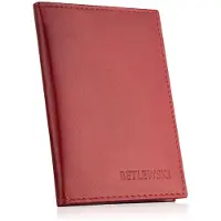 Betlewski Business - Leren Pasjeshouder & Documentenmap - Unisex - Rood - BEZ-04 - Inclusief Geschenkdoos