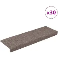 vidaXL Trapmatten zelfklevend 30 stuks 65x21x4 cm beige rechthoekige rand