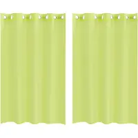 vidaXL Gordijnen voile met doorvoertules 2 st 140x175 cm appelgroen