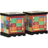 vidaXL Nachtkastje 2 st 40x35x45 cm massief mangohout mango