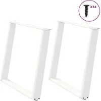 vidaXL Eettafelpoten 2 st U-vormig 100x(72-73) cm staal wit