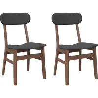 vidaXL Eetkamerstoelen met kussens 2 st massief hout rubber bruin