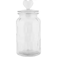 Clayre & Eef deksel voor voorraadpot, Ø 11x24 cm, transparant glas