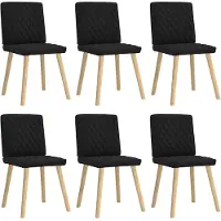 vidaXL Eetkamerstoelen 6 st stof zwart