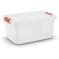 Curver Kis K Latch Box L - Opbergbox met Deksel - 43L - 59x39x28 - Oranje clips