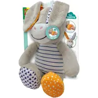 SES Creative - Donkey - Kiekeboe knuffel - knuffel ezel met flapperende oren - Baby Speelgoed - werkt zonder batterijen - stimuleert zintuigen - speelgoed 1 jaar