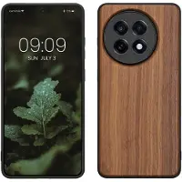 Kwmobile telefoonhoesje geschikt voor OnePlus 13R - Hoesje met bumper in donkerbruin - Backcover - hout